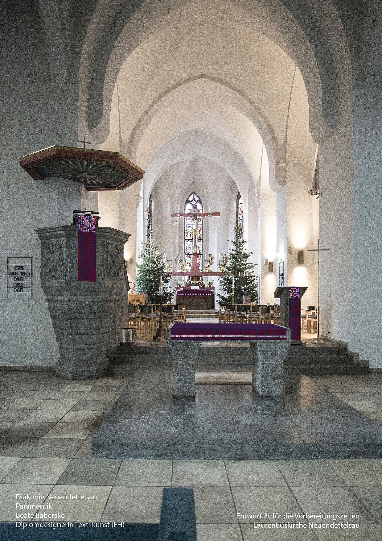 Entwurf violette Paramente für St. Laurentius